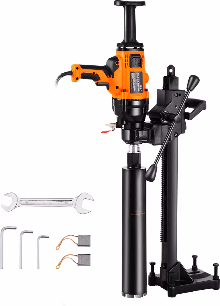 SucceBuy carotatrice, diametro di foratura 0,8 - 6,3 pollici, 2000 W, robusto utensile manuale con supporto e punta, a umido/asciutto, per calcestruzzo, mattoni, marmo