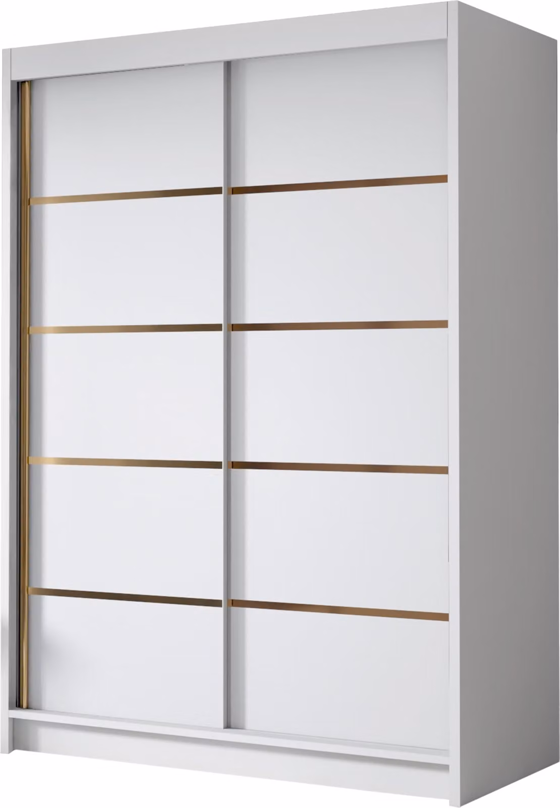 MIRJAN24 Armadio a porte scorrevoli Lungo IV, armadio con asta appendiabiti, con due ante scorrevoli, guardaroba (colore: bianco)
