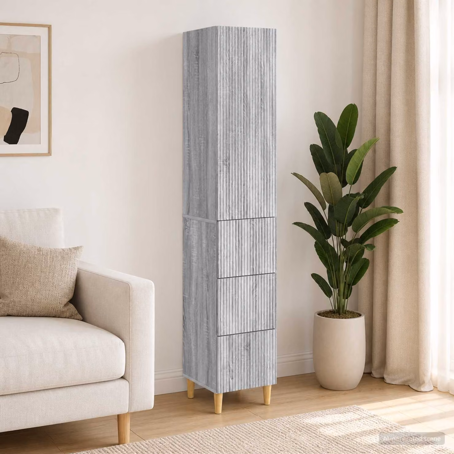 Set di 2 armadi da parete vidaXL moderni in legno e MDF grigio L: 90,0 cm, P: 34,5 cm, H: 33,0 cm