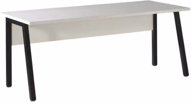 Scrivania professionale retta 200cm – Collezione SOON – Colori Bianco Opaco e Nero