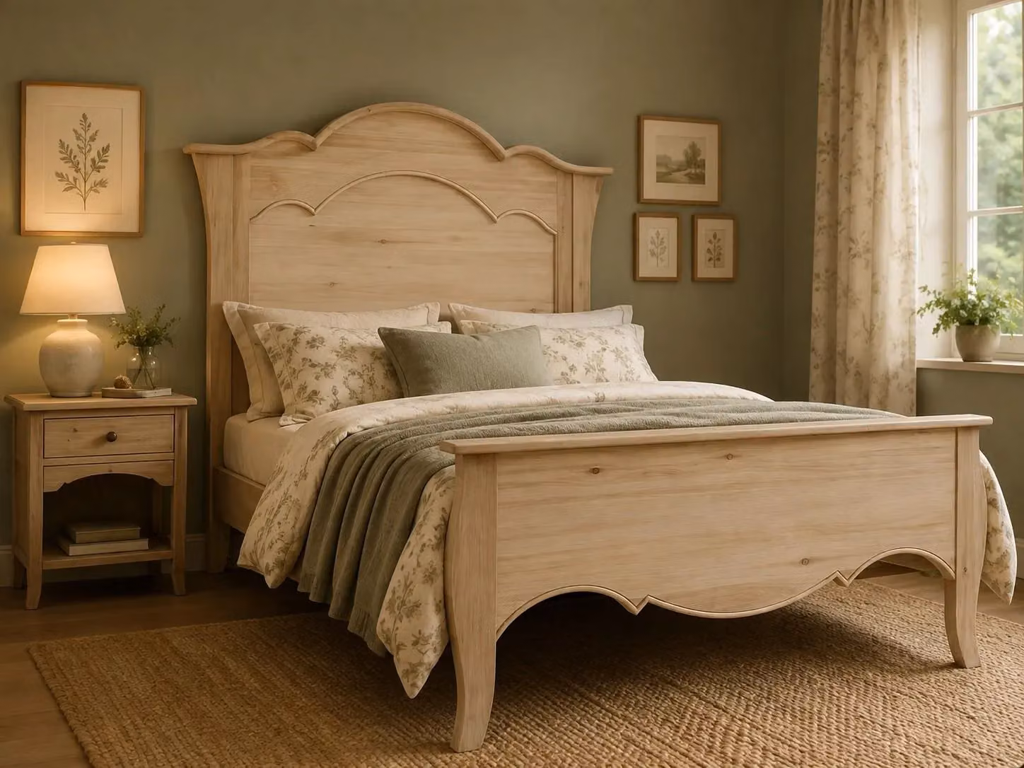 Letto 1 piazza e mezza in legno di pino grezzo stile arte povera Mobili 2G L/P/H: 157 x 211 x 119 cm – 3