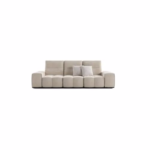 Divano Block con spalliera traslante e trapuntatura Cubo Rosso