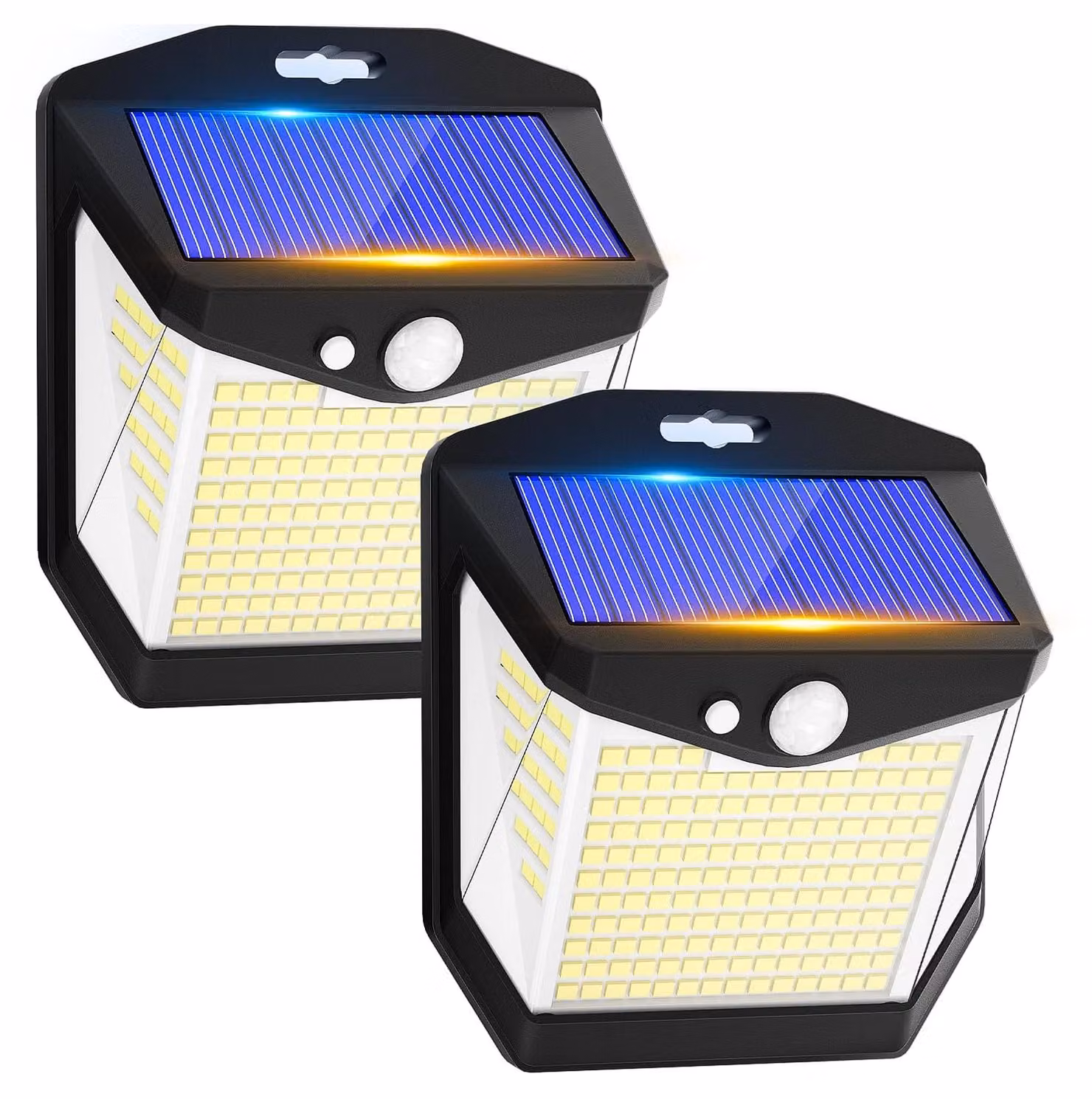Set di 2 luci solari da esterno, 248 LED, grado di protezione IP65, angolo di illuminazione 270°