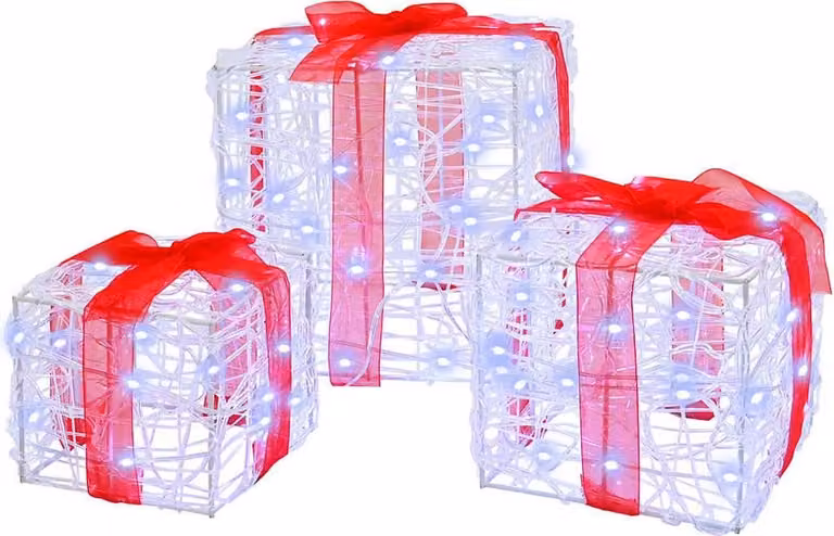 Scatola Regalo 3 pcs Bianco freddo 20 x 20 x 20 cm Acrilico