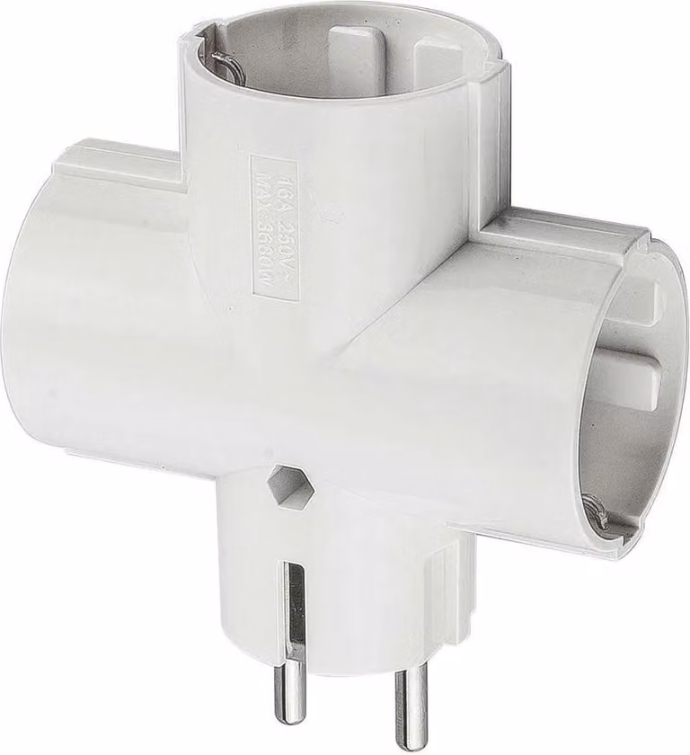 Adattatore Onlex 3 prese 10-16a Bianco Bianco Taglia unica