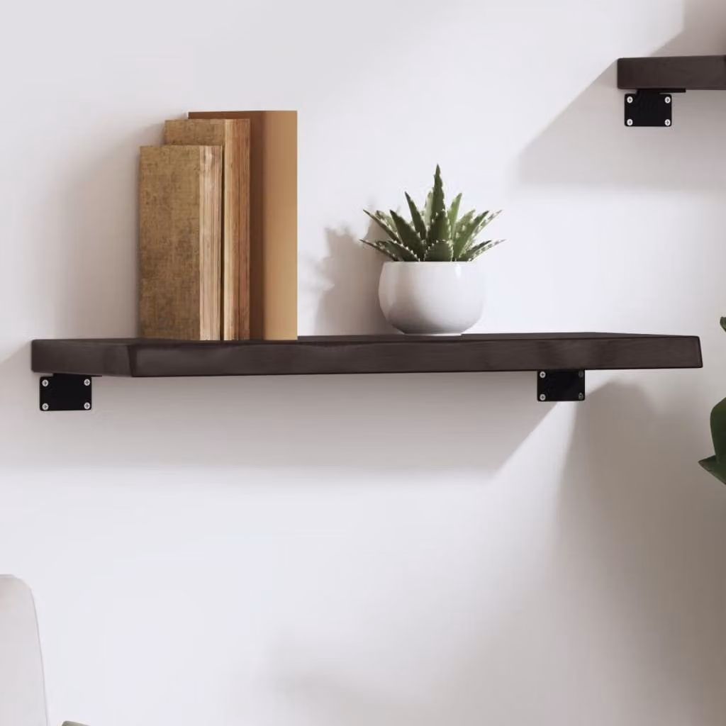 Ripiano da muro vidaXL in rovere massello marrone scuro L 60 cm x P 20 cm x H 4 cm
