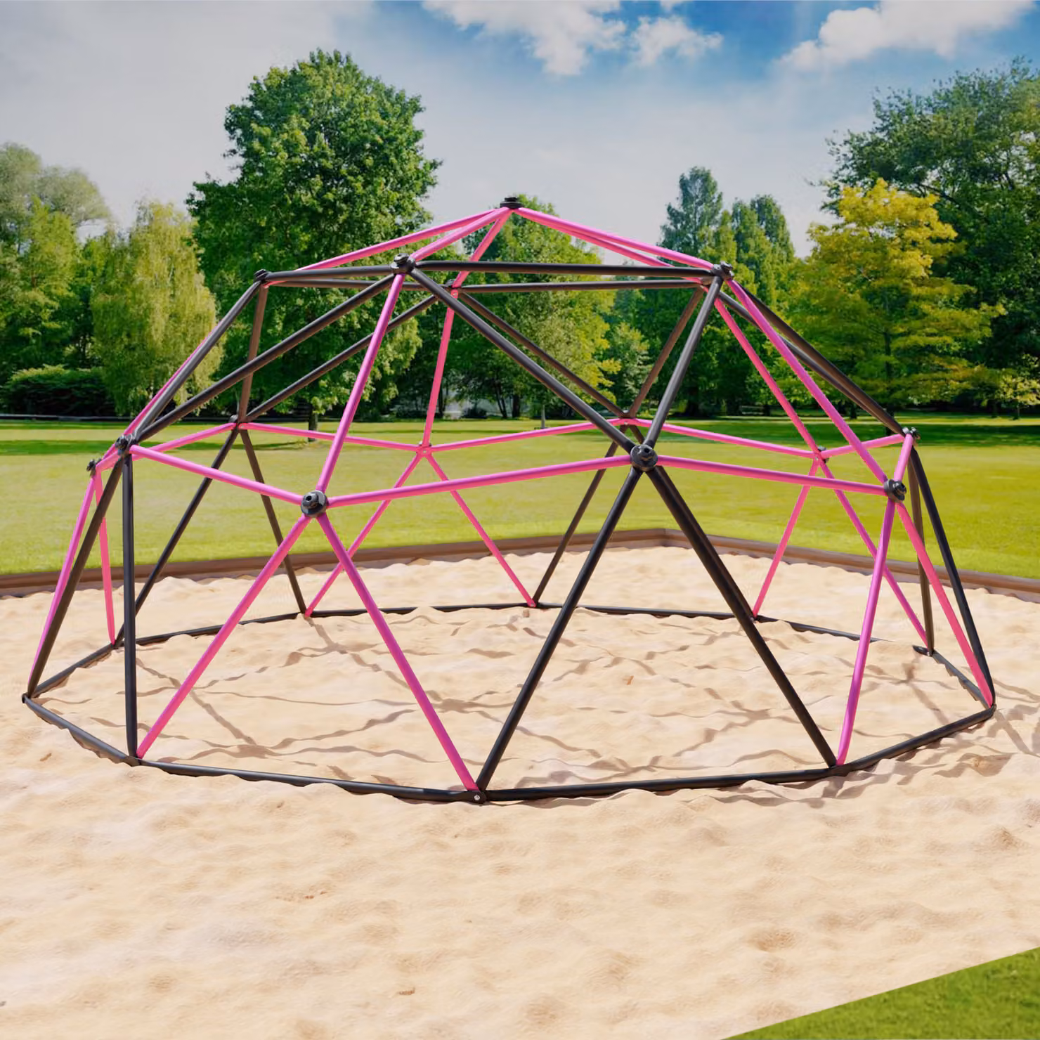 Struttura di arrampicata 305x305x155cm DomeClimber cupola di arrampicata per bambini Geodome 10FT - antracite/rosa