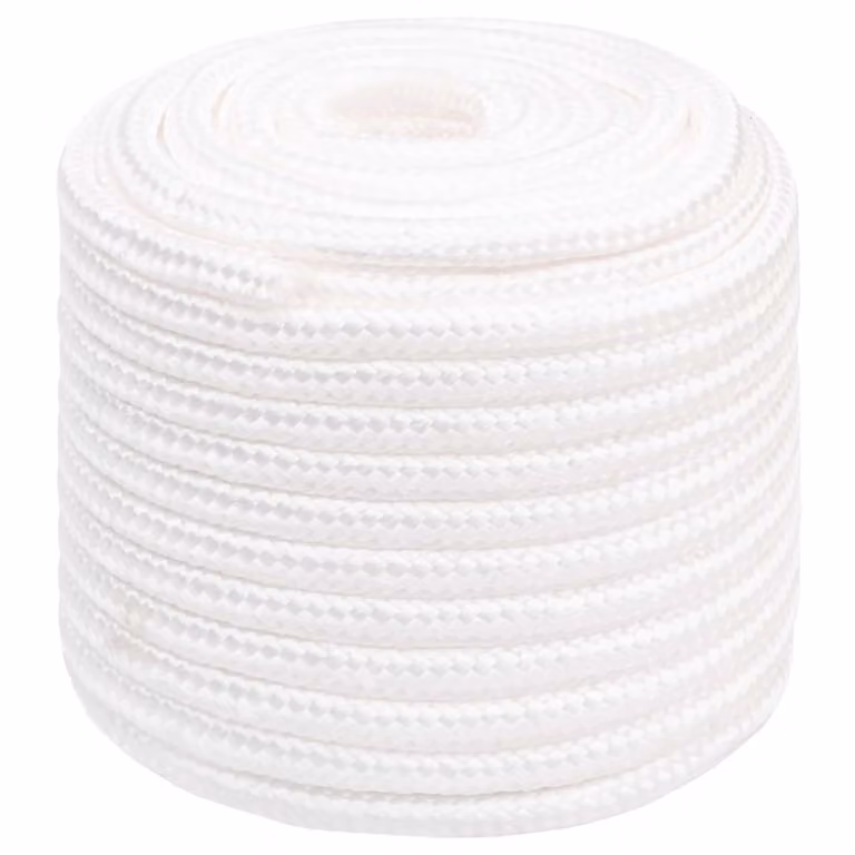Corda multiuso vidaXL in plastica bianca, diametro 18 mm, lunghezza 25 m, carico massimo 1995 kg