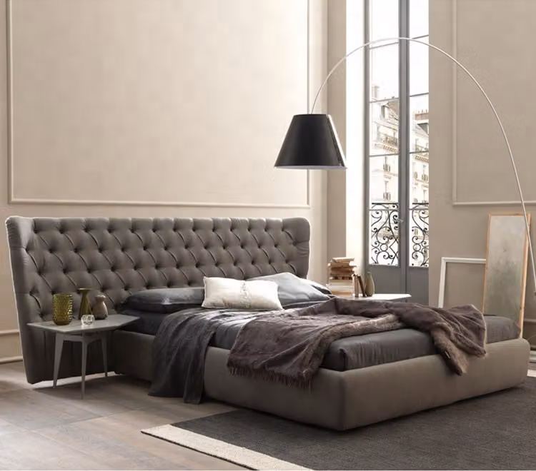 Chesterfield Designer Bett Schlafzimmer Leder Polster 140/160/180/200 cm