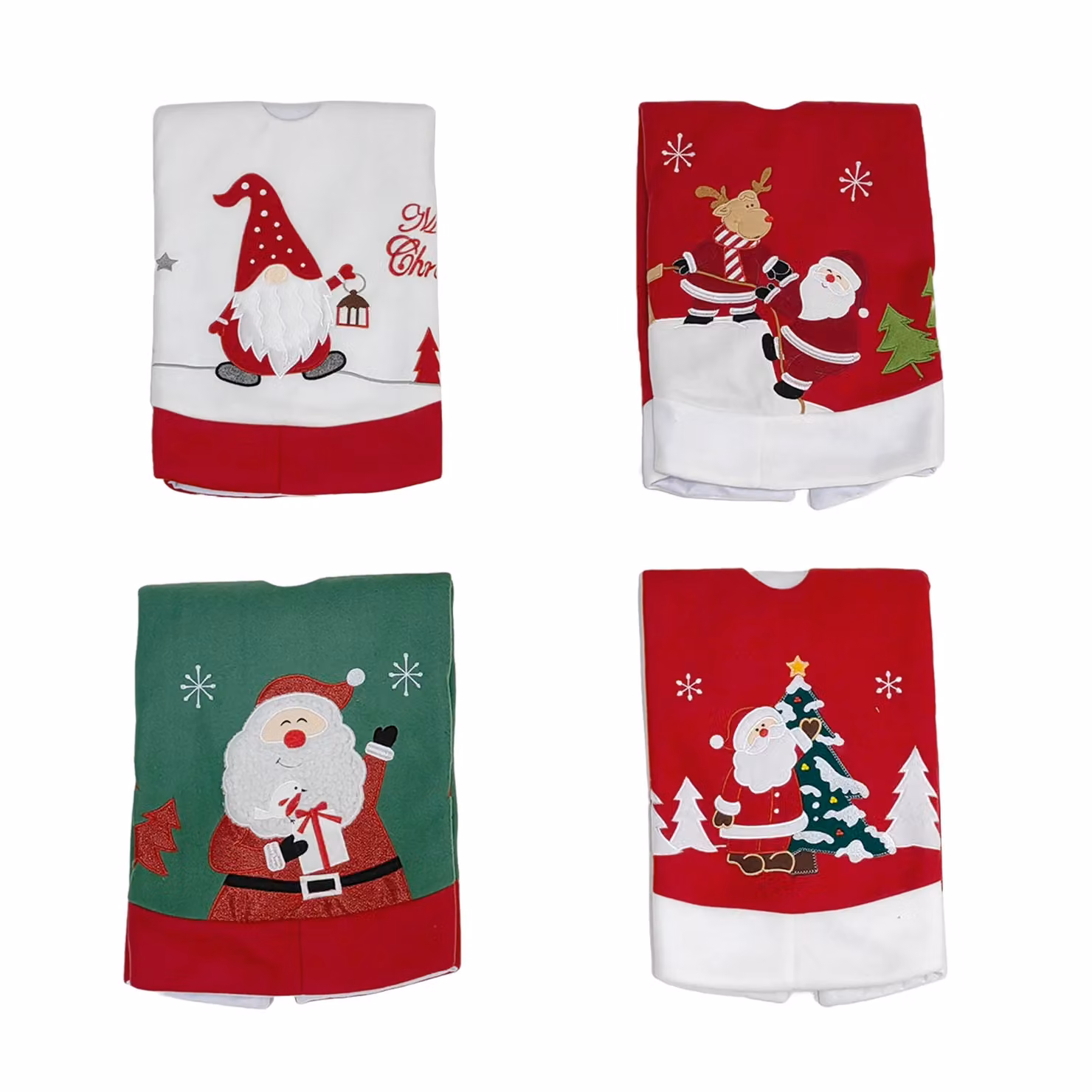 Copribase per albero di Natale Vestiamo Casa con decorazione Babbo Natale, rosso e bianco, Diametro: 90 cm