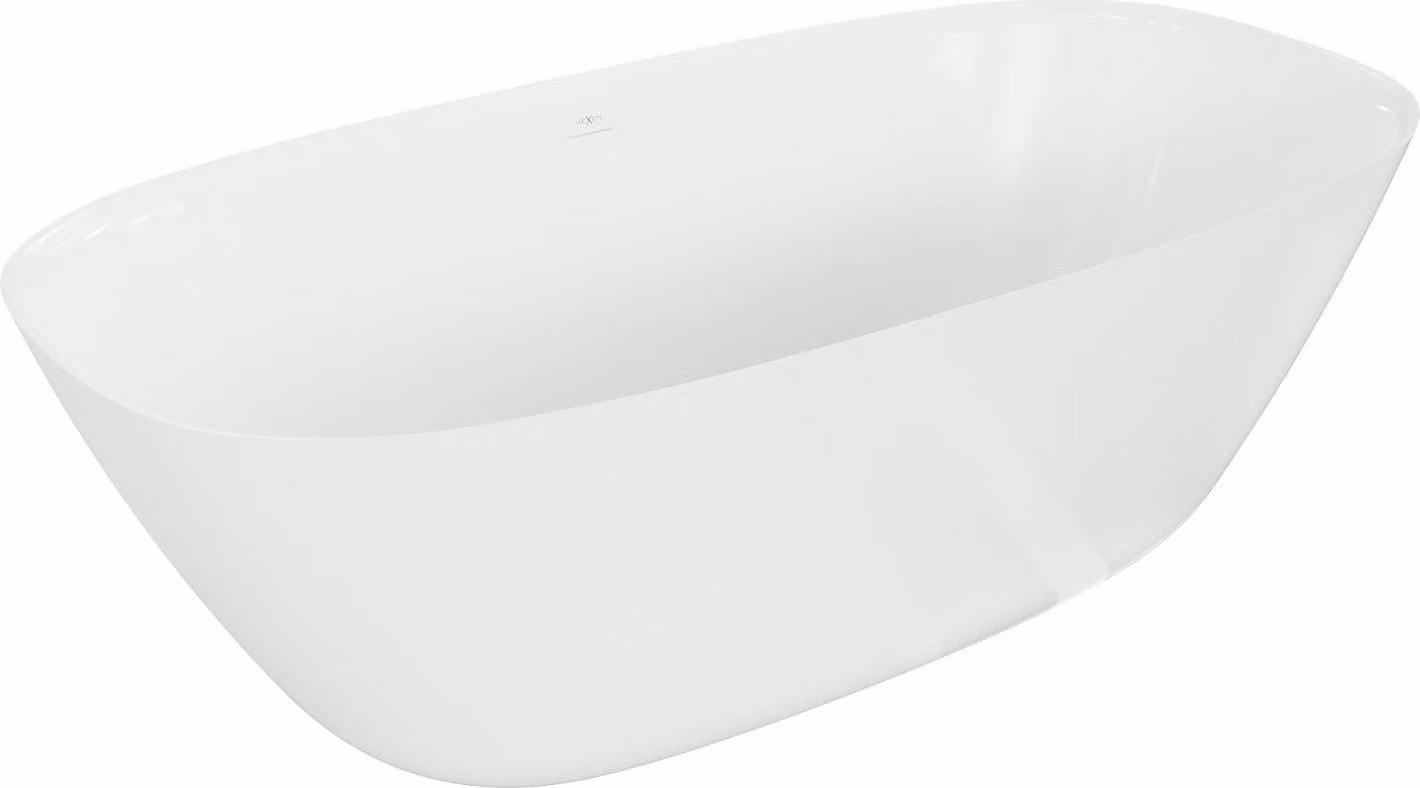 Mexen Como vasca da bagno freestanding in conglomerato 150 x 82 cm, bianco lucido - 57311508210