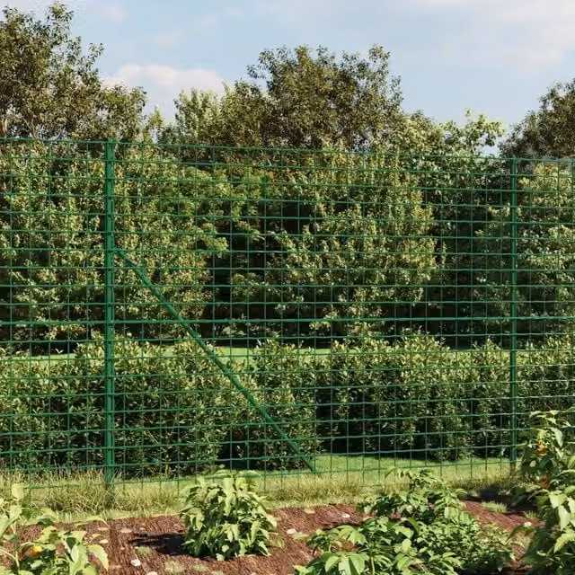 Recinzione Metallica con Picchetti Ancoraggio Verde 1,4x25 m 154139