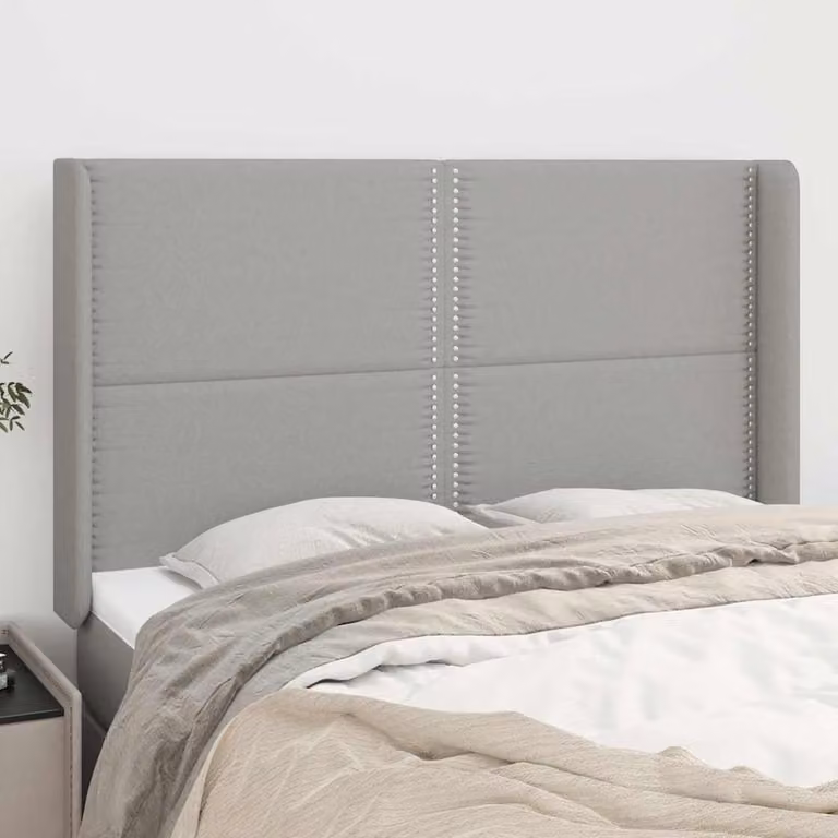 Testiera ad orecchio vidaXL in tessuto grigio chiaro con struttura in legno