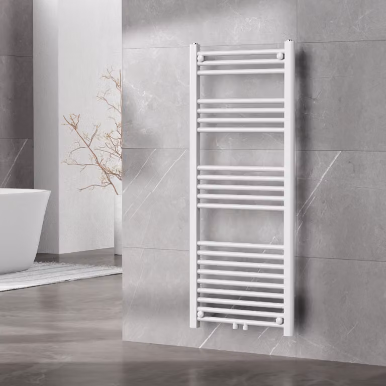 Radiatore per asciugamani 'Voss' con 21 aste in acciaio 120 x 50 cm Bianco
