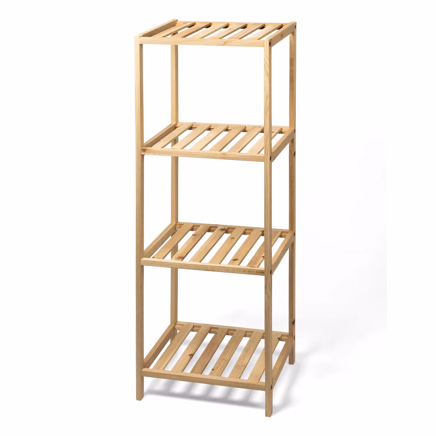 Scaffale Multiuso in Legno di Abete VESTIAMO CASA Linea Woodhandy Marrone con 4 Ripiani H 100 cm x L 35 cm x P 30 cm – 1