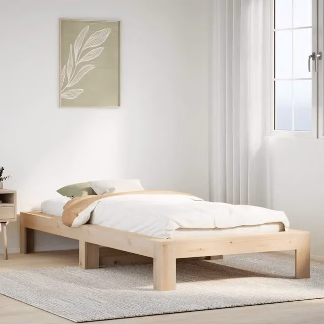 Giroletto vidaXL in legno massello di pino naturale con doghe fisse e struttura rigida, L/P/H: 200 x 100 x 32 cm