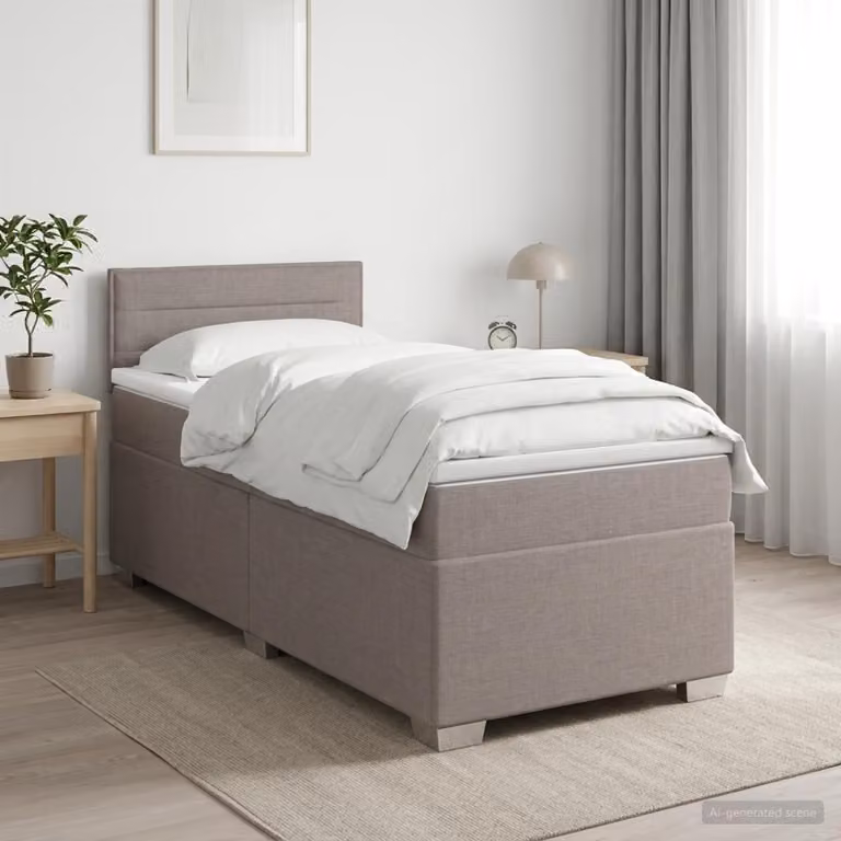 Maison Exclusive - Letto boxspring con materasso e testiera Taupe 90 x 190 cm Tessuto