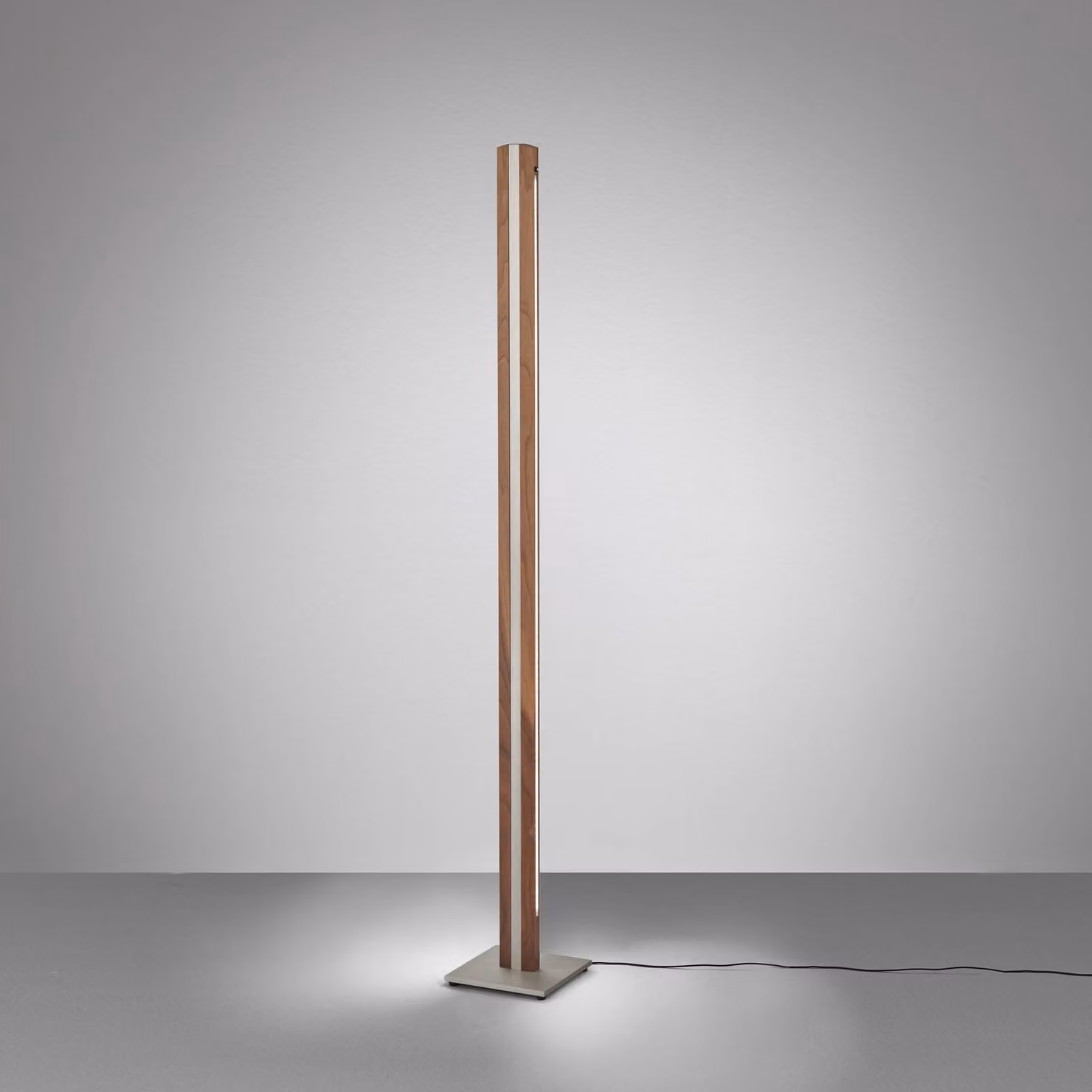 Lampada da terra a LED Elis Quitani, dimmerabile, Legno scuro, Soggiorno / Sala da pranzo, Legno, Moderno, Lampada LED da terra