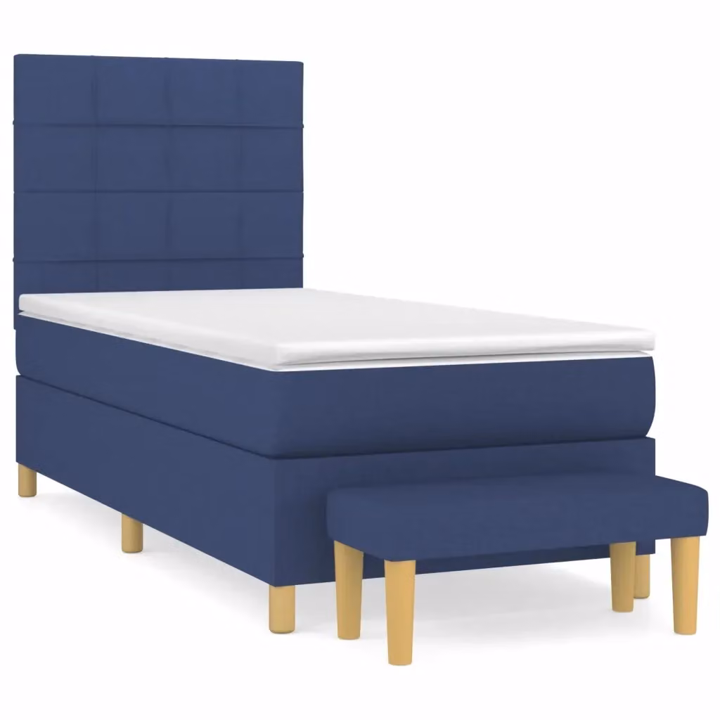 Letto Ibrido con Giroletto a Molle e Materasso vidaXL, Colore Blu e Bianco, L/P/H: 100 x 200 x 203 cm – 2