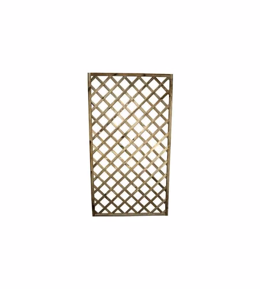 Grigliato in Legno di Conifera Naturale 60x180 cm Diagonale per Giardino - Pircher