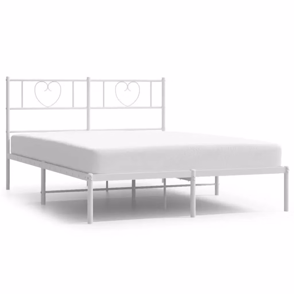 vidaXL Giroletto con Testiera in Metallo Bianco L/P/H: 140 x 190 x 90 cm – 2