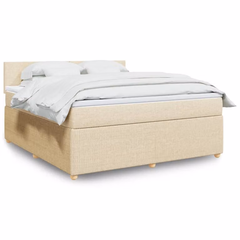 Maison Exclusive - Letto boxspring con materasso Crema 180x200 cm Tessuto