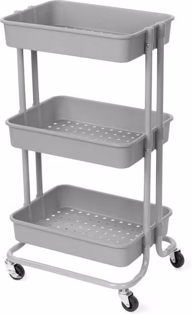 Carrello a 3 ripiani Grenà in plastica grigio Compactor