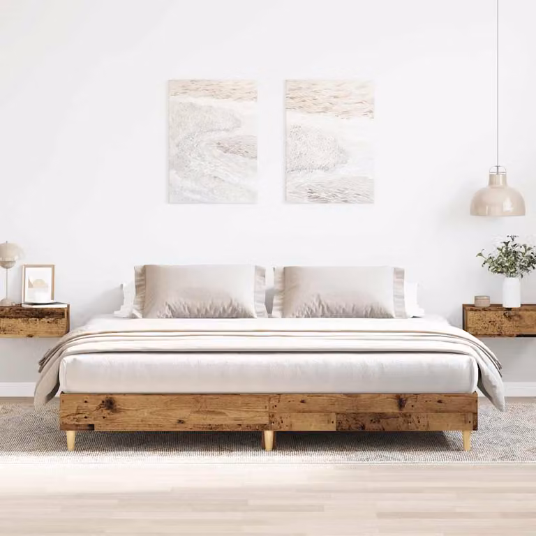 vidaXL Giroletto in legno di pino color marrone con doghe piatte, L/P/H: 203 x 160 x 163 cm
