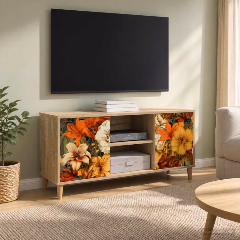 Mobile TV vidaXL GENNEP in legno color Sonoma marrone L: 102 cm, P: 33 cm, H: 50 cm