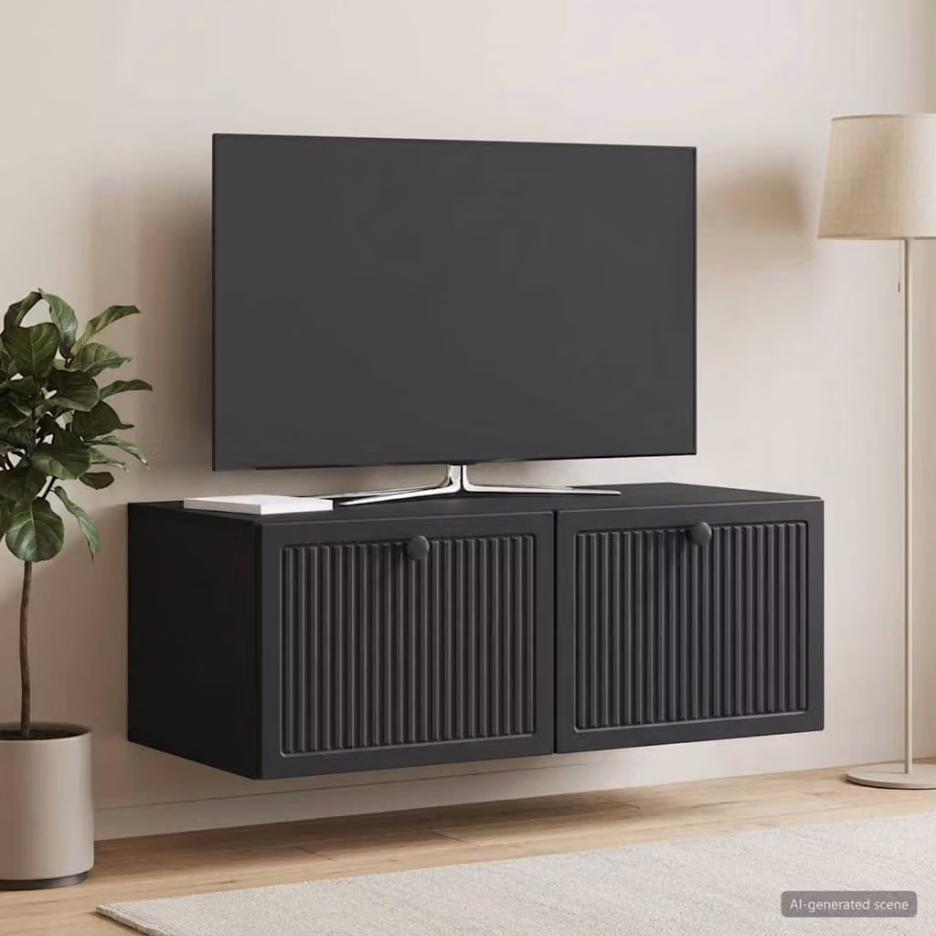 vidaXL Mobile Porta TV da Muro Moderno Nero L: 78,5 cm, P: 41 cm, H: 30 cm