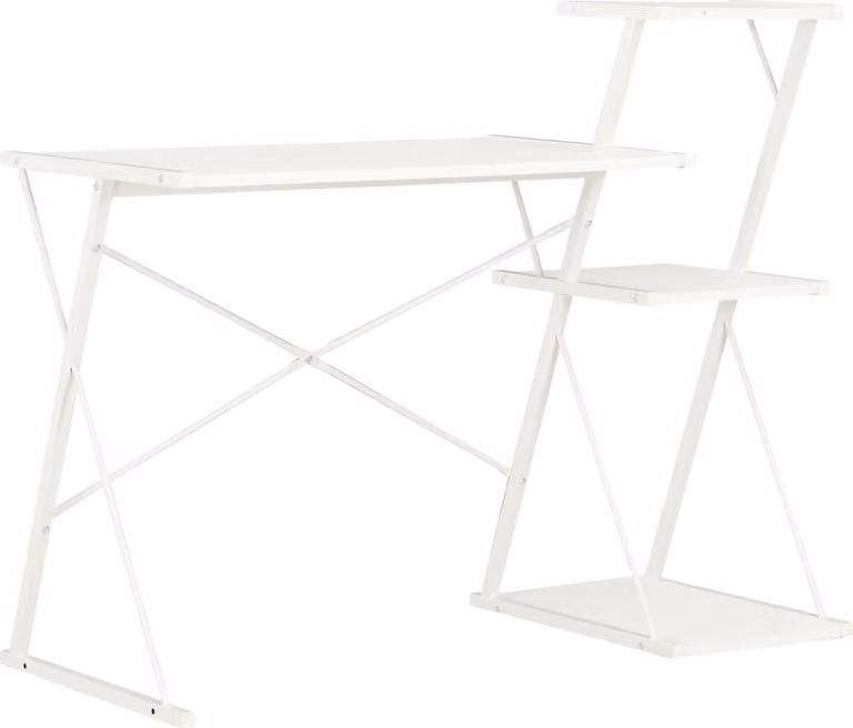 Maison Exclusive - Scrivania con mensola, bianca, 116×50×93 cm