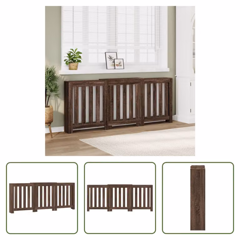 The Living Store Rivestimento per radiatori effetto rovere 205x21,5x83,5 cm