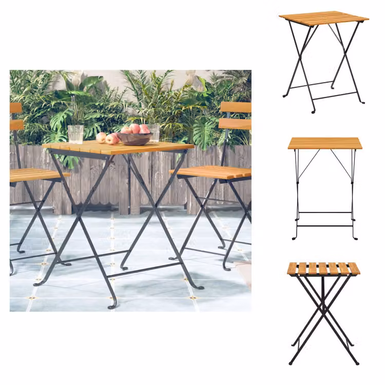 vidaXL Tavolo da bistrot 55x54x71 cm in legno massiccio di acacia - Tavoli da giardino