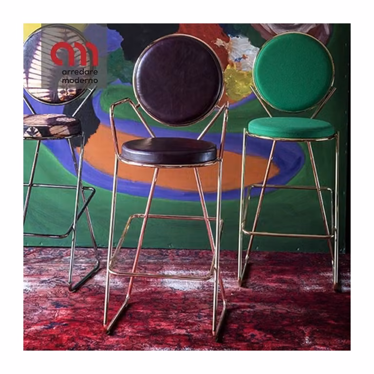 Sgabello Double Zero Moroso con braccioli