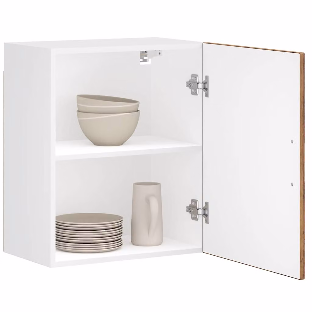 Pensile da cucina moderno vidaXL con ante a battente in legno e MDF, disponibile nei colori marrone, grigio o bianco, L: 60,0 cm, H: 31,0 cm, P: 25,0 cm