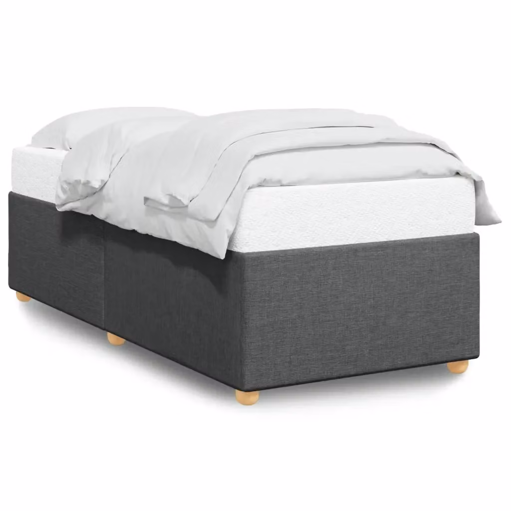 Struttura Letto Giroletto Design Mania in Tessuto Grigio con Doghe in Legno L/P/H: 80 x 200 cm – 2