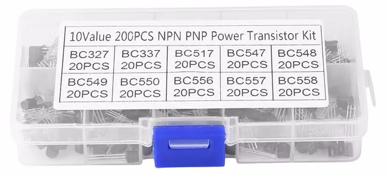 Assortimento di transistor - 200 pezzi - Transistor NPN e PNP, tipo TO-92