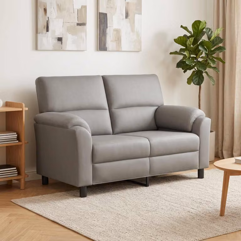 Divano moderno vidaXL in velluto grigio con struttura in metallo L: 154 cm, P: 85 cm, H: 93 cm