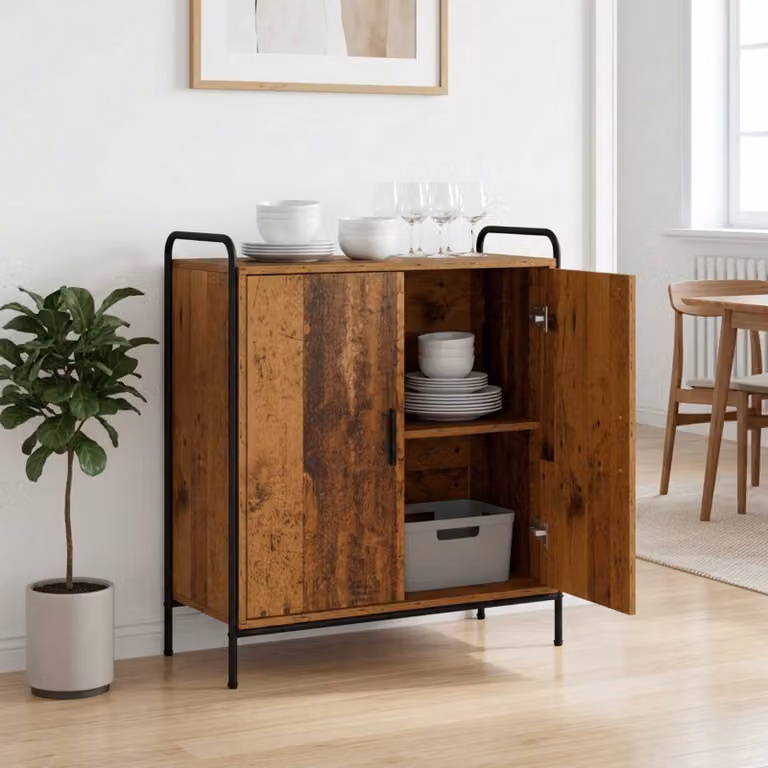 Credenza vidaXL in legno ingegnerizzato marrone con finitura opaca L/P/H: 97 x 33 x 81 cm