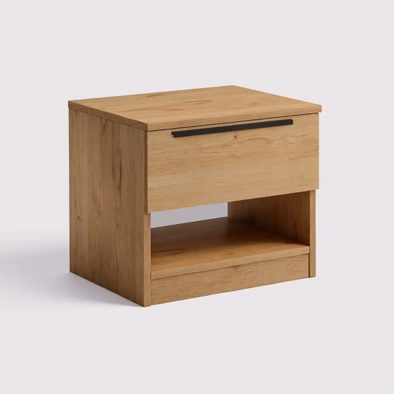 Helba - Comodino basso scandinavo con 1 cassetto