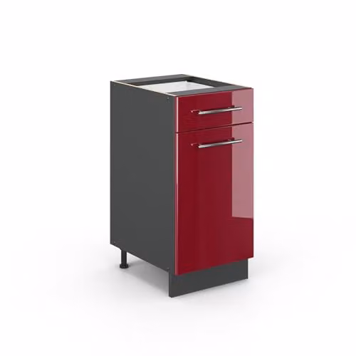 Vicco Mobiletto base per cucina Fame-Line, Bordeaux lucido, 40 cm