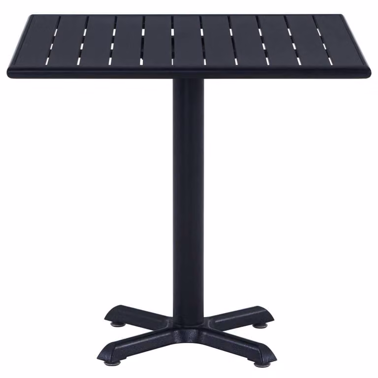 vidaXL Tavolo da giardino nero 80x80x75 cm
