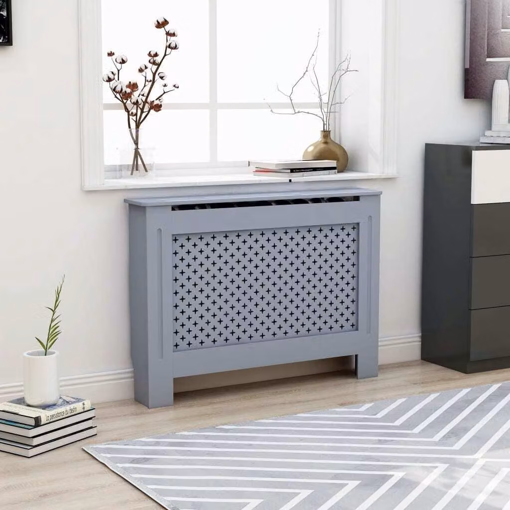 The Living Store Rivestimento per radiatori antracite 112x19x81,5 cm MDF