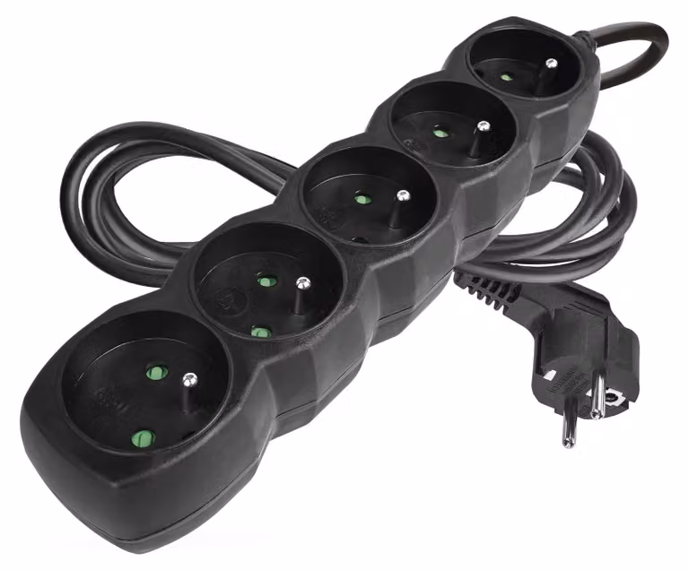 EMOS Cavo di prolunga 2 m / 5 prese / nero / PVC / 1 mm2, PC0512