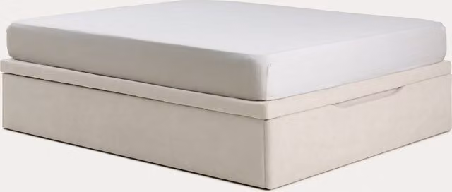 Letto contenitore imbottito Kenay Home bianco L: 140 cm, P: 190 cm