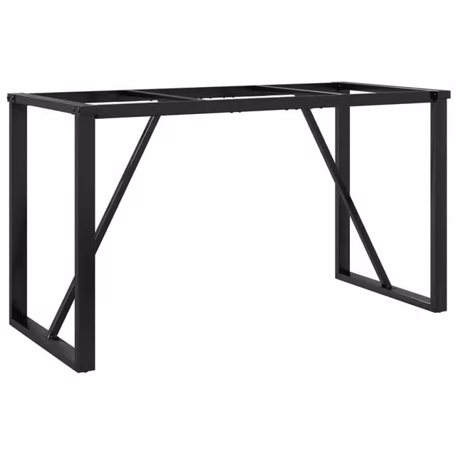 Gambe per tavolo da pranzo a forma di O in metallo nero stile industriale HELLOSHOP26 L: 120 cm, P: 60 cm, H: 73 cm