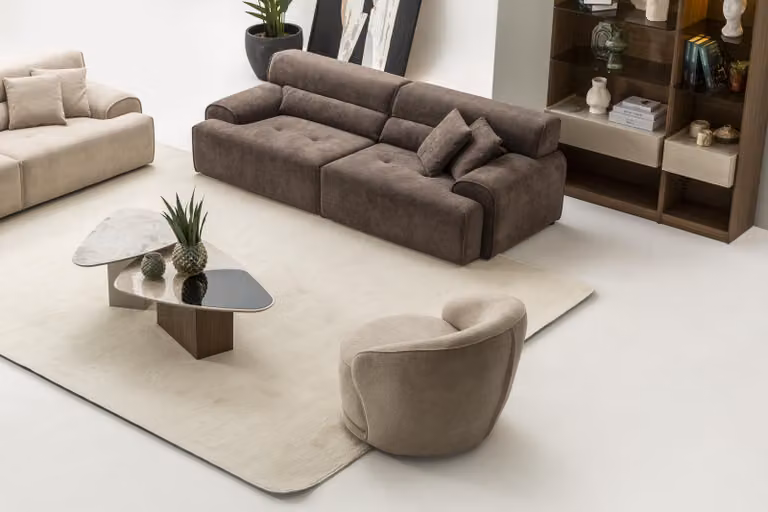 Modernes 4-tlg. Wohnzimmer-Set mit Sofa Sessel und Tischen