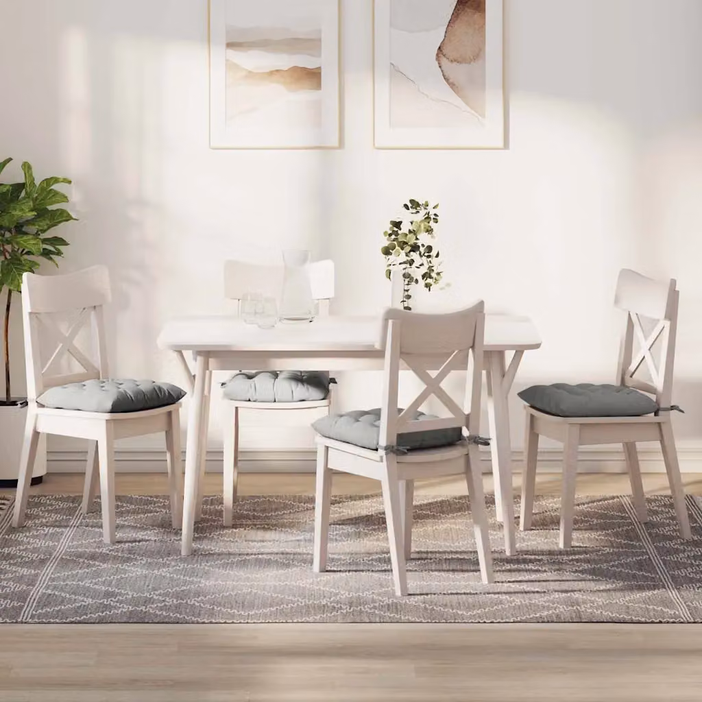 Set di 4 cuscini per seduta vidaXL in microfibra grigio chiaro, L/P/H: 40 x 40 x 6 cm