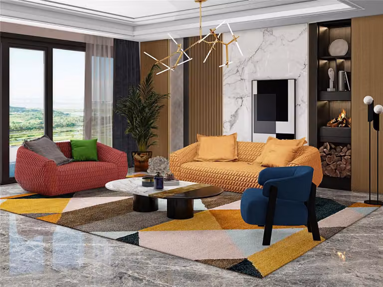 Luxuriöse Sofagarnitur Textil Polster Couchen Sofa Wohnzimmer 3+2 Set Garnitur