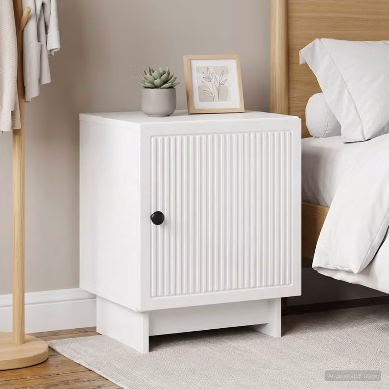 Set di 2 Armadi da Notte vidaXL Bianco Lucido L 43 cm x P 34,5 cm x H 50 cm